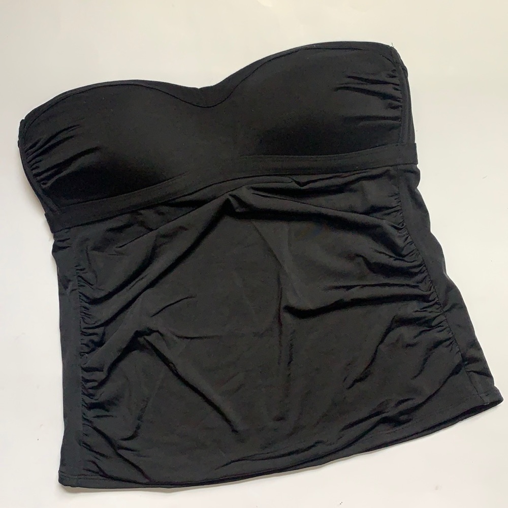 ATHLETA Black Tankini Strapless Swim Top SZ M